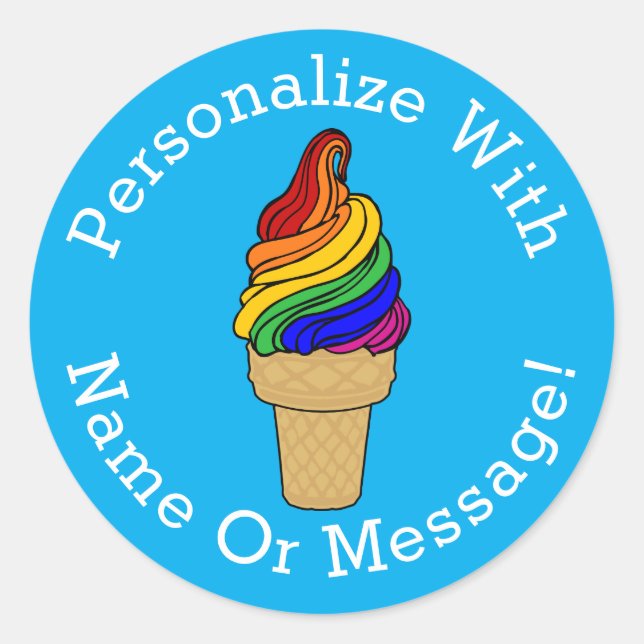 Adesivo PERSONALIZAR Sorvete de espiral do arco-íris (Frente)