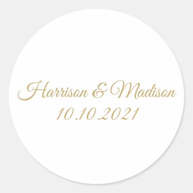 Adesivo personalizar texto presente de casamento favorece  (Frente)