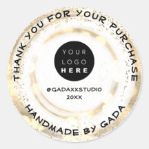 PersonalizarLogotipo Obrigado Confetti Dourado Fei