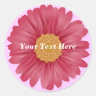 Adesivo personalizável cor-de-rosa Gerbera Daisy