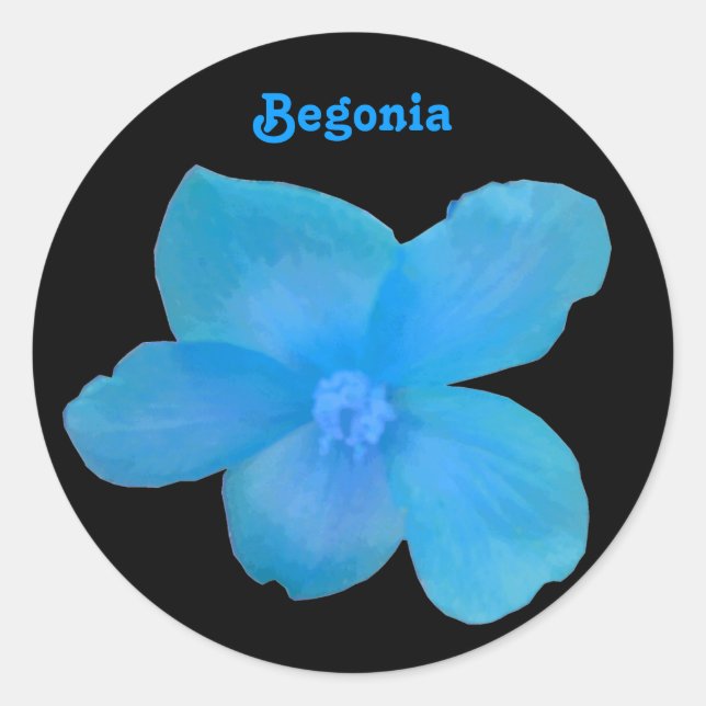 Adesivo Personalizável de Begonia Azul (Frente)