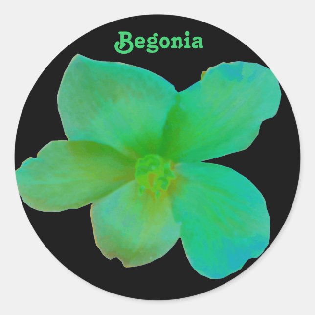 Adesivo Personalizável de Begonia Verde (Frente)