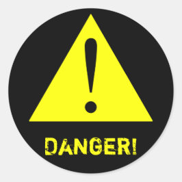 Adesivo Personalizável de símbolos de aviso preto 