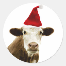 Adesivo personalizável de VACA COM CHAPÉU DE PAPAI