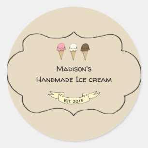 Adesivo Personalizável do Criador de Sorvetes Artisan