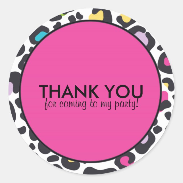 Adesivo personalizável | Impressão Neon Leopard (Frente)