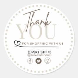 Adesivo Personalizável Obrigado por comprar conosco