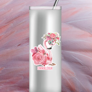 Adesivo Personalizável para Ballerina Flamingo, Cor de Águ