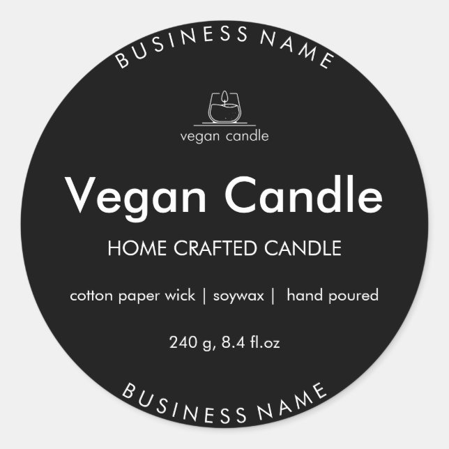 Adesivo Personalizável para velas caseiras (Frente)