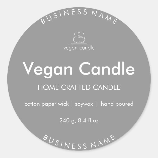 Adesivo Personalizável para velas caseiras (Frente)