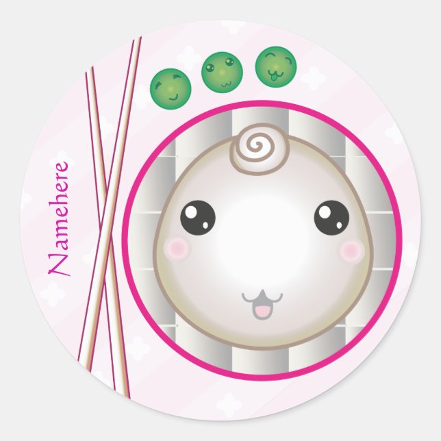 Adesivo Personalizável: Pequeno empuxo Kawaii (Frente)
