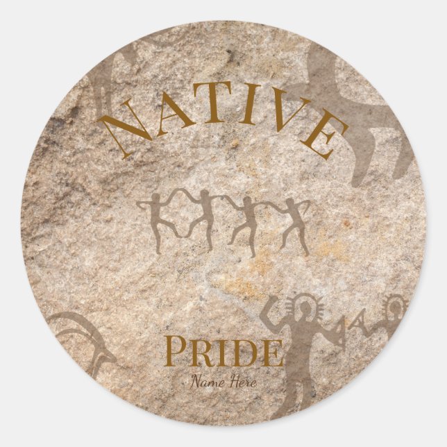 Adesivo Personalizável Southwest Petroglyph  (Frente)