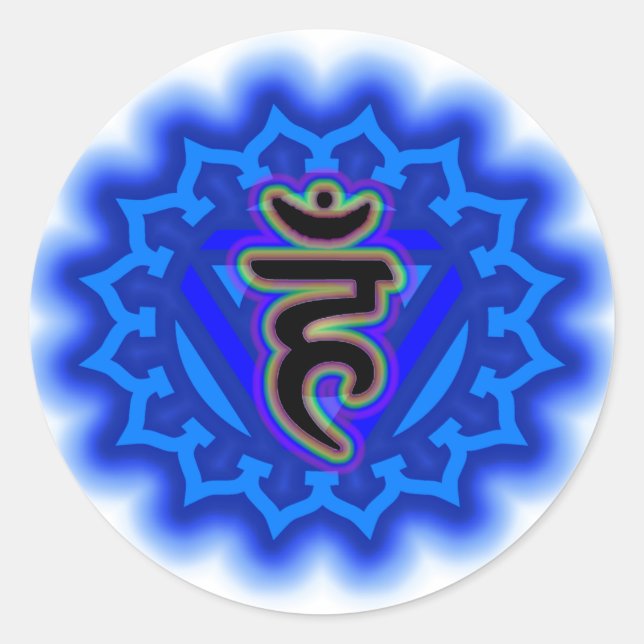 Adesivo Personalize a sua própria Chakra Throat Chakra (Frente)
