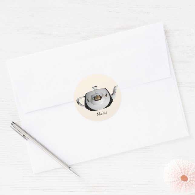 Adesivo Personalize Bule de Chá Triplo Com Envelope de Sel (Envelope)