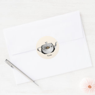 Adesivo Personalize Bule de Chá Triplo Com Envelope de Sel