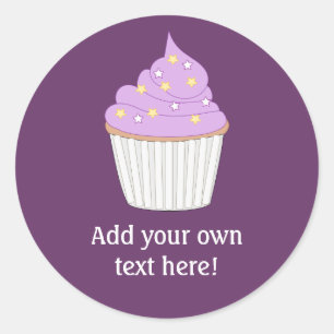 Adesivo Personalize este gráfico do cupcake do Lilac