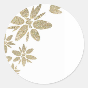 Adesivo Personalize flores da faísca do ouro do produto n