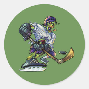Adesivo Personalize Jogador de Hóquei de Halloween Zumbi