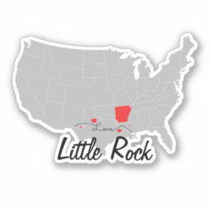 Adesivo Personalize - Little Rock, Arkansas Map US