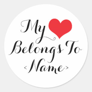 Adesivo Personalize Meu Coração Pertence A<Name>