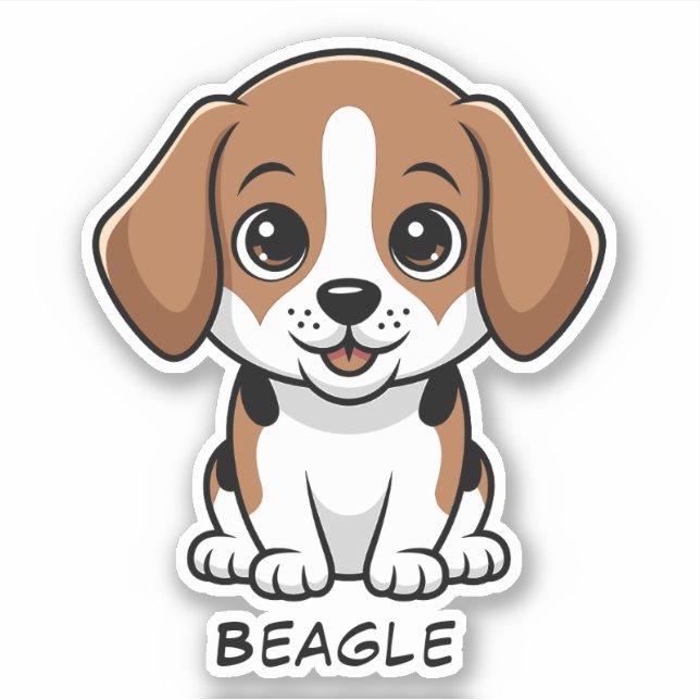 Adesivo Personalize Nome de Cachorro Personalizado Beagle (Frente)