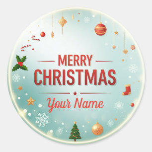 Adesivo Personalize "Nome" Feliz Natal