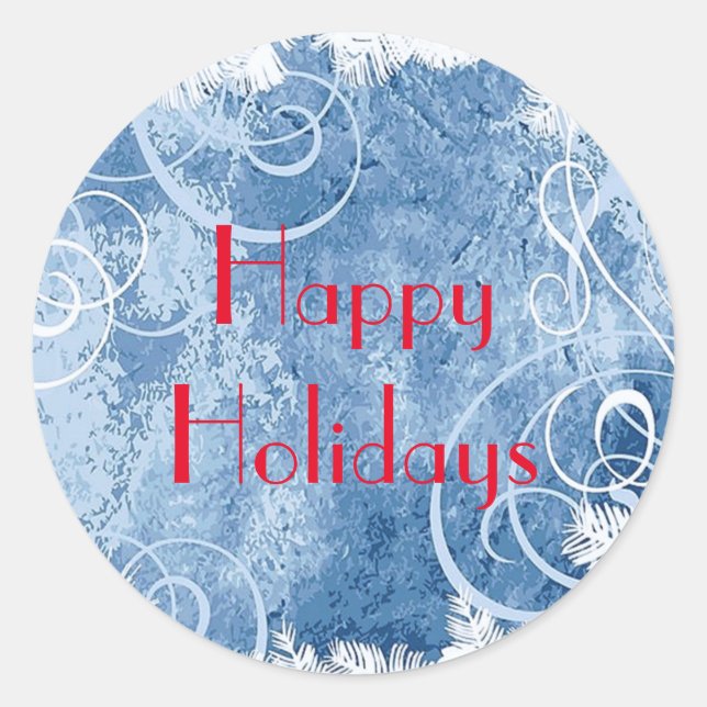 Adesivo Personalize O NATAL BRANCO FURADO PALHEIROS Azuis (Frente)