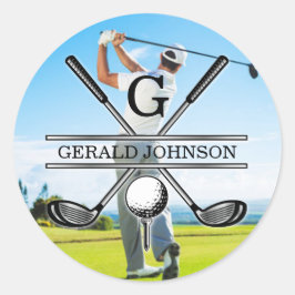Adesivo Personalize Seu Design de Monograma de Golfe de Im