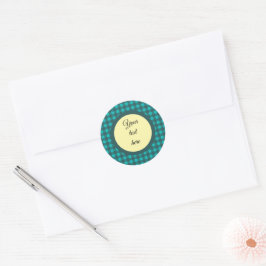 Adesivo Personalize Seu Texto Padrão Xadrez Azul-Verde Ver