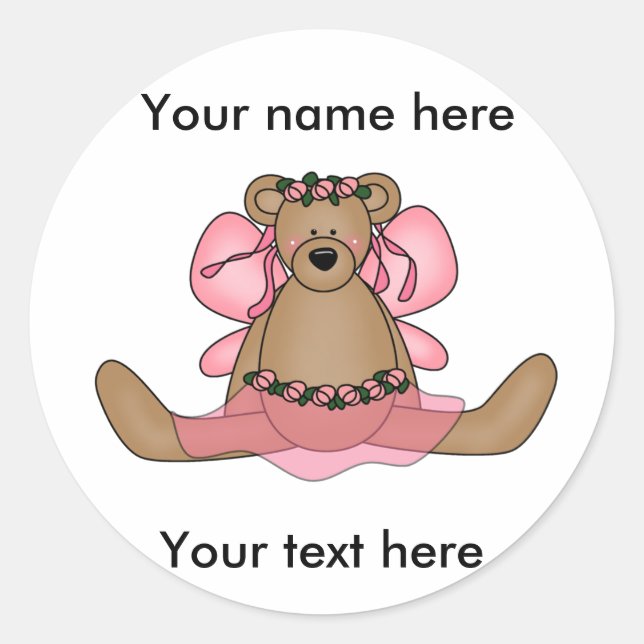 Adesivo Personalize seu Urso Ballerina (Frente)