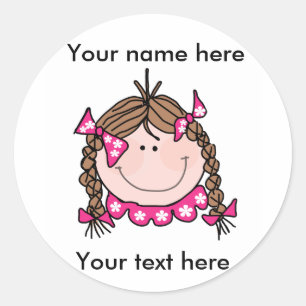 Adesivo Personalize tranças triguenhas da menina