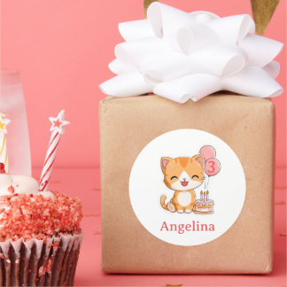 Adesivo Personalized 3rd Birthday, Ginger Kitten,  