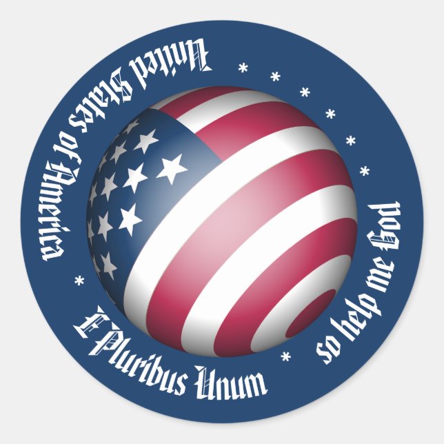 Adesivo Personalized American Flag Globe and USA Motto (Frente)