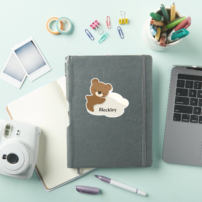 Adesivo Personalized Bear on Cloud Sticker / Label (Capa para iPad)