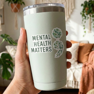 Adesivo Personalized Boho Mental Health Semicolon Greenery