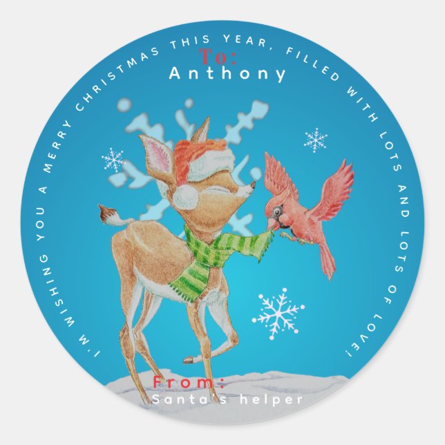 Adesivo Personalized Children's Christmas Stickers  (Frente)