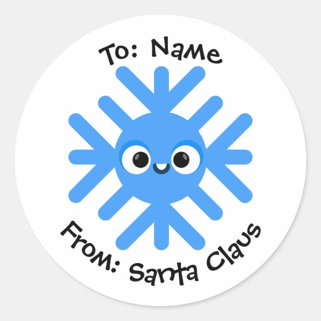 Adesivo Personalized Christmas Snowflake Sticker – To/From (Frente)