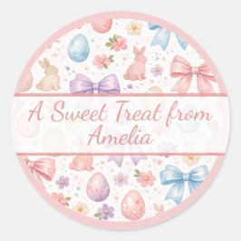 Adesivo Personalized Coquette Bunny & Pink Bow Easter