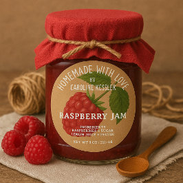 Adesivo Personalized Country Farm Raspberry Jam Canning