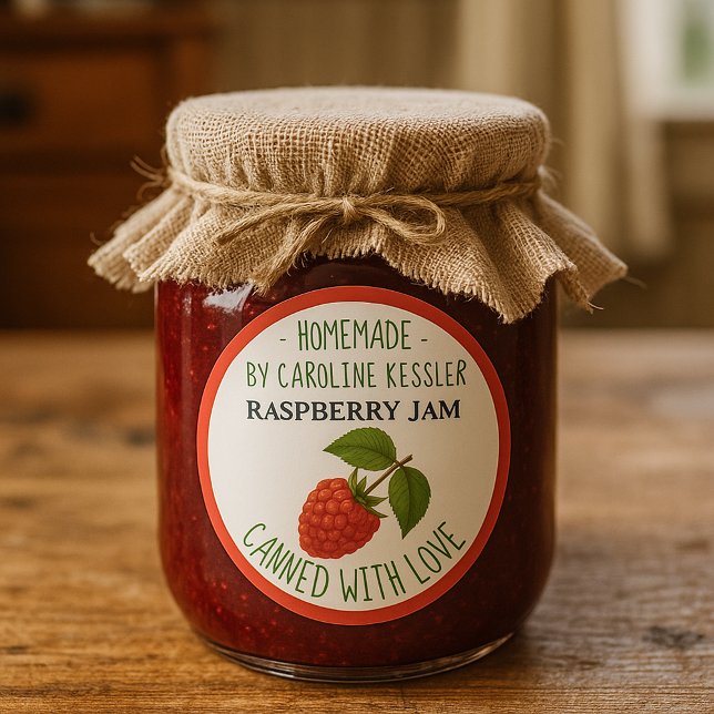 Adesivo Personalized Country Farm Raspberry Jam Canning (Criador carregado)