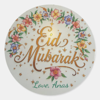 Adesivo Personalized Eid Mubarak Round Stickers