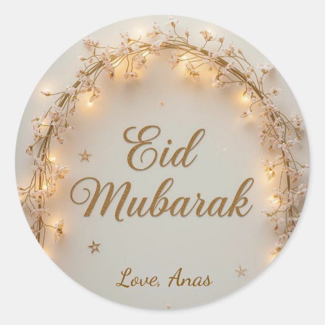Adesivo Personalized Eid Mubarak Round Stickers (Frente)