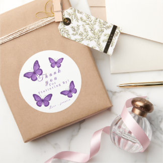Adesivo Personalized Elegant Purple Butterfly Bridal