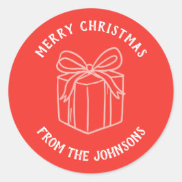 Adesivo Personalized Family Name Merry Christmas Gift