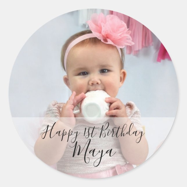 Adesivo Personalized Happy Birthday Custom Photo Stickers (Frente)
