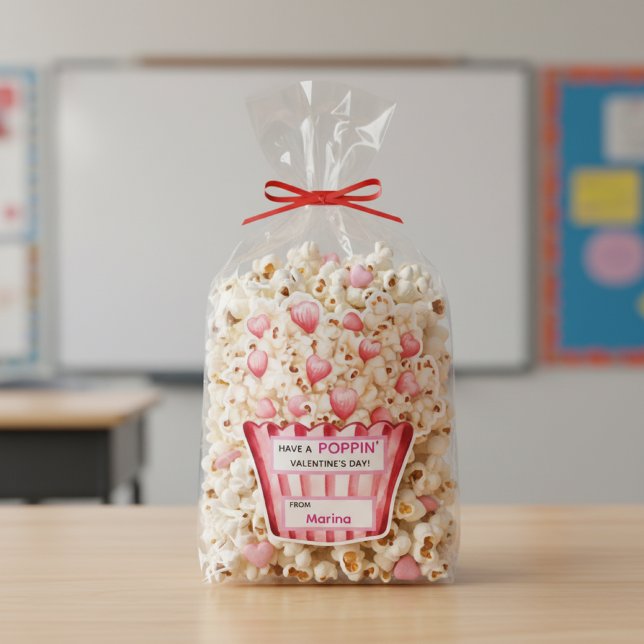 Adesivo Personalized “Have a Poppin’ Valentine’s Day”  (Criador carregado)
