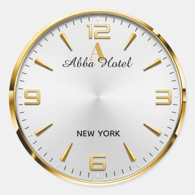 Adesivo Personalized Hotel Name Luxury Gold Silver  (Frente)