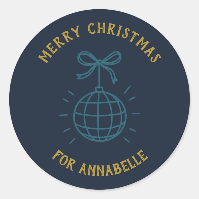 Adesivo Personalized Name Merry Christmas (Frente)