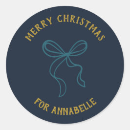 Adesivo Personalized Name Merry Christmas Bow