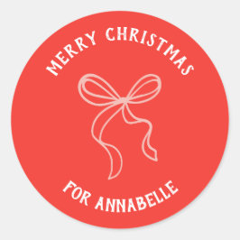 Adesivo Personalized Name Merry Christmas Bow